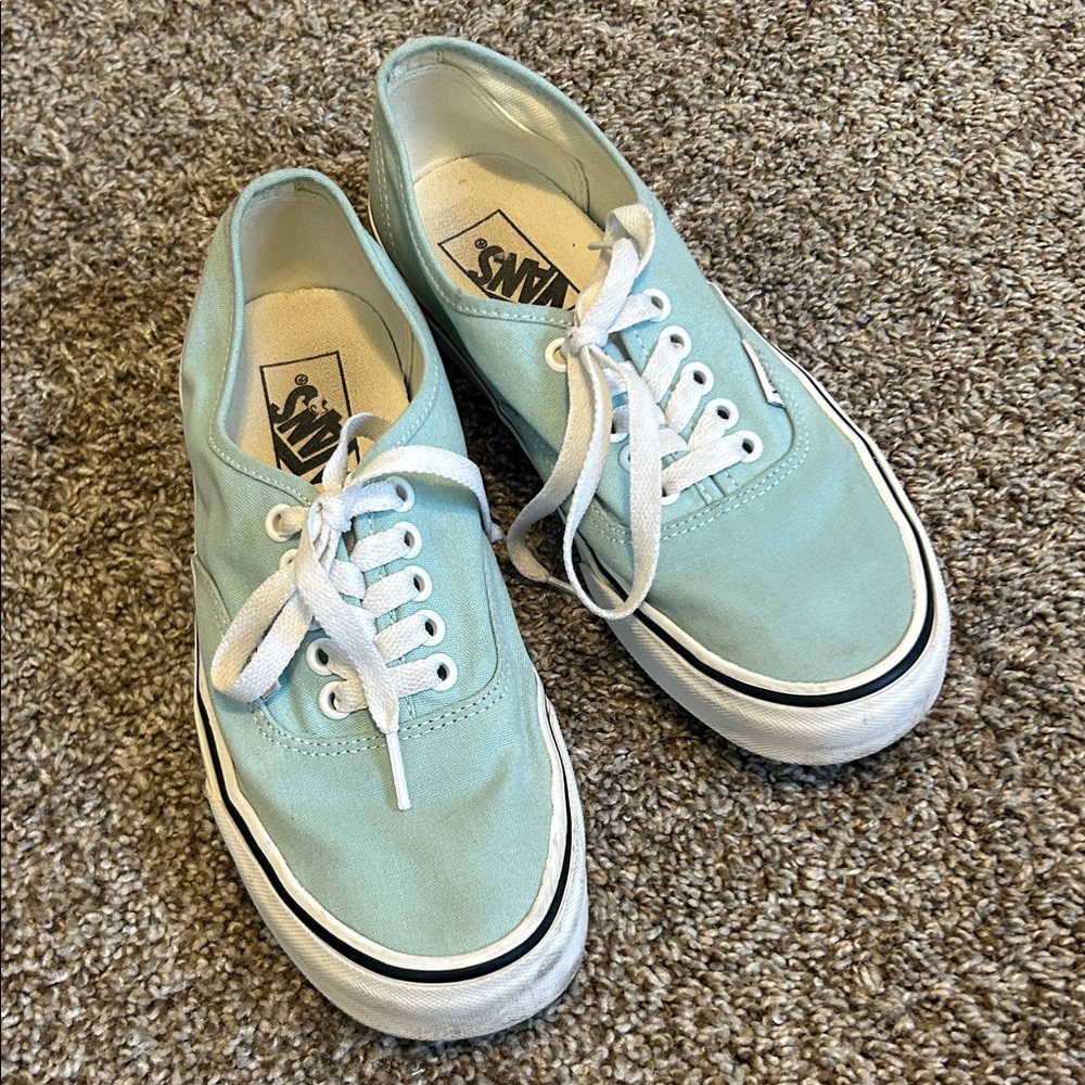 Vans Aqua Canvas Sneakers with White Accents - Picture 1 of 8